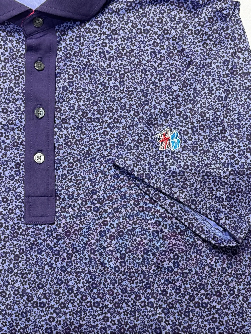Men’s Medium Greyson Purple Performance Golf Polo Short Sleeve Shirt - Picture 5 of 7